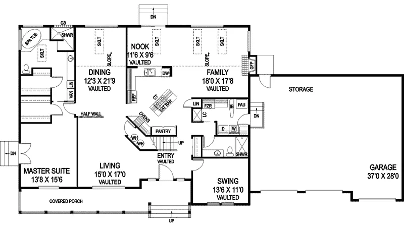 Luxury House Plan First Floor - Forest Knoll Cape Cod Home 085D-0899 - Search House Plans and More