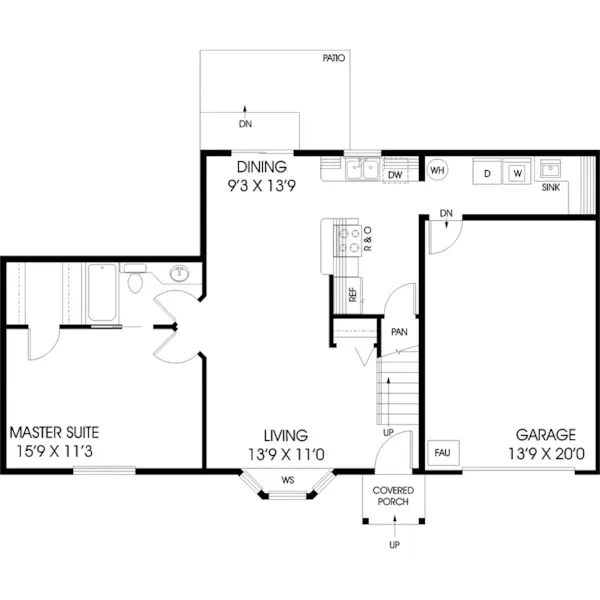 Country House Plan First Floor - Boothbay Farm Country Home 085D-0905 - Search House Plans and More