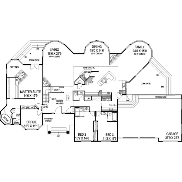 Craftsman House Plan First Floor - Prichard Falls Luxury Home 085D-0911 - Shop House Plans and More