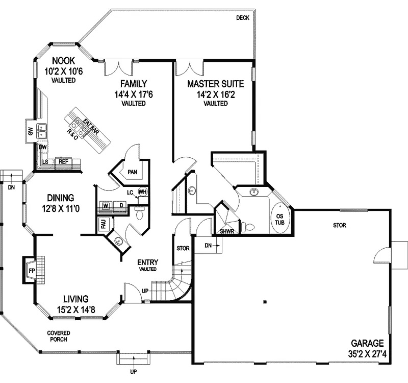 Farmhouse Plan First Floor - Newgate Country Farmhouse 085D-0912 - Shop House Plans and More