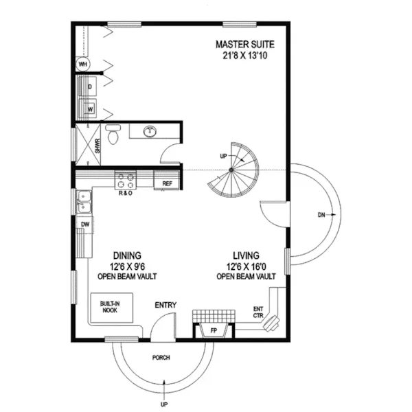 Cabin & Cottage House Plan First Floor - Sheffingdell Cottage Home 085D-0913 - Shop House Plans and More