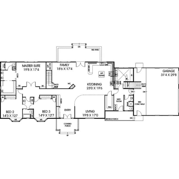 Traditional House Plan First Floor - Handley Luxury Country Home 085D-0915 - Search House Plans and More