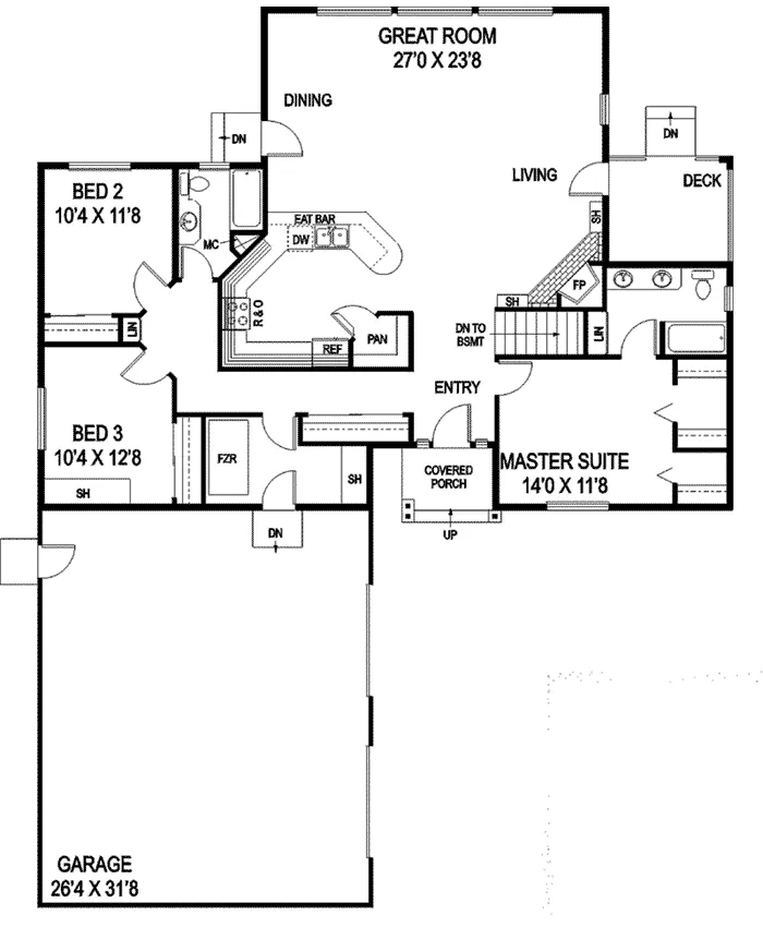 Luxury House Plan First Floor - Calais Ranch Home 085D-0917 - Search House Plans and More