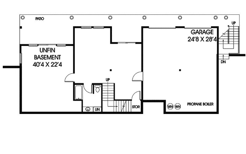 Traditional House Plan Lower Level Floor - Saxon Ranch Home 085D-0919 - Shop House Plans and More