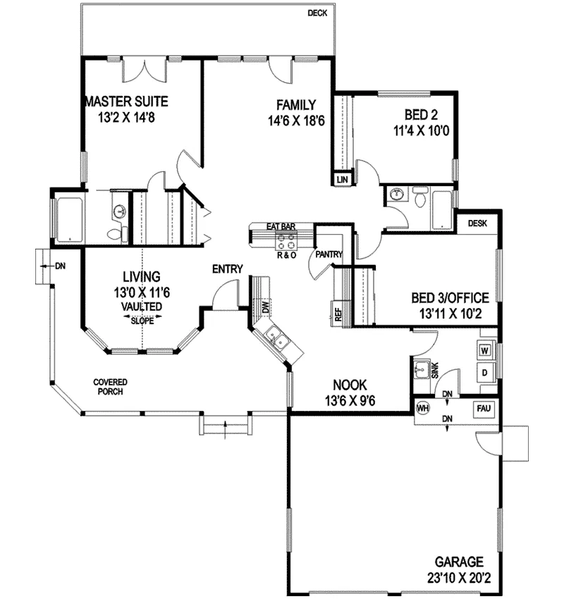Country House Plan First Floor - Stonevalley Country Ranch Home 085D-0920 - Shop House Plans and More