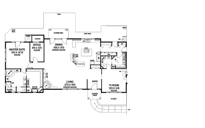 Luxury House Plan First Floor - Botany Bay Luxury Craftsman Home 085D-0921 - Search House Plans and More
