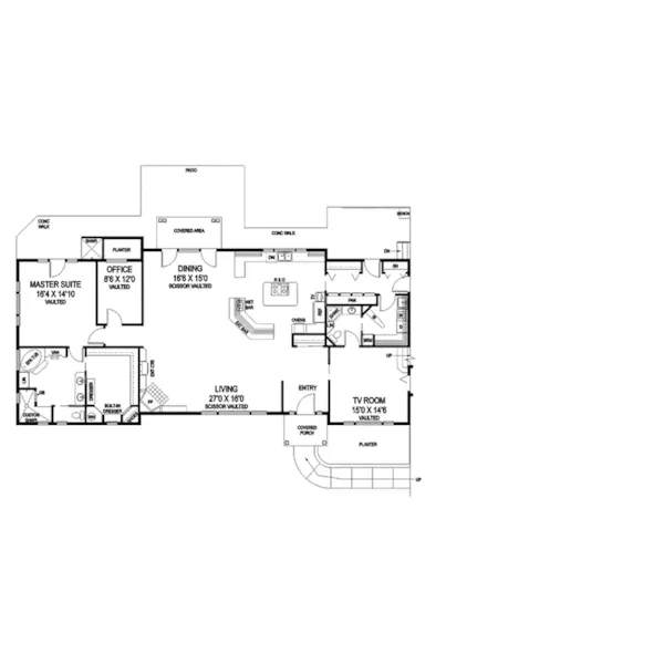 Traditional House Plan First Floor - Botany Bay Luxury Craftsman Home 085D-0921 - Search House Plans and More