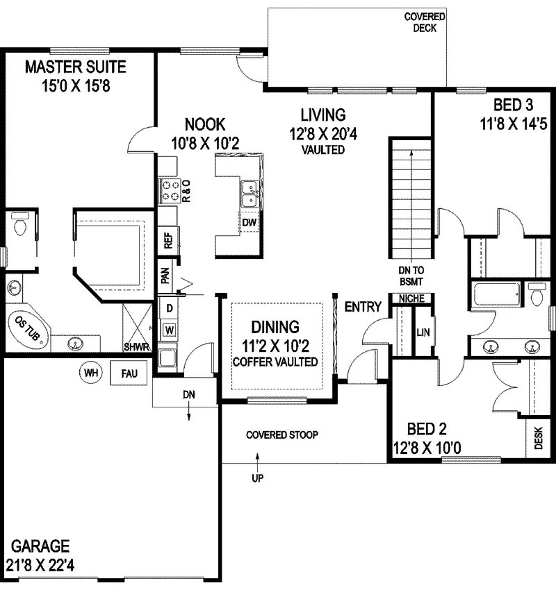 Luxury House Plan First Floor - Lambert Luxury Ranch Home 085D-0922 - Shop House Plans and More