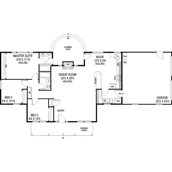 Country House Plan First Floor - Emmaline Country Ranch Home 085D-0923 - Search House Plans and More