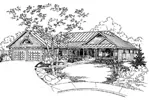 Craftsman House Plan Front of Home - Pembina Ranch Home 085D-0926 - Shop House Plans and More