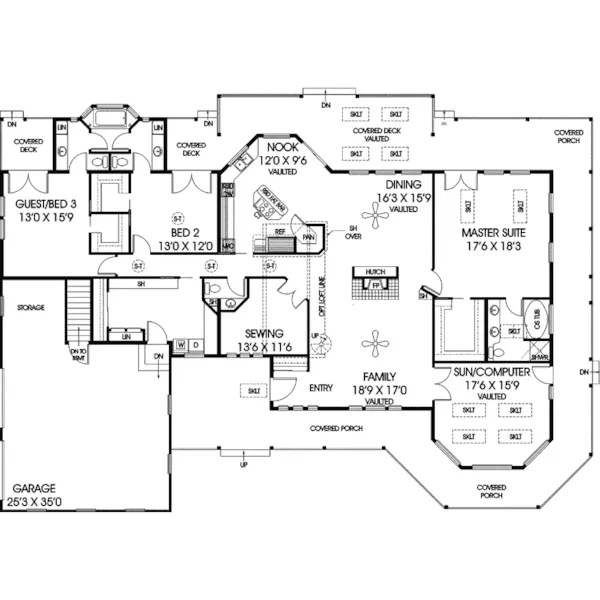 Ranch House Plan First Floor - Forsyth Luxury Country Home 085D-0928 - Search House Plans and More