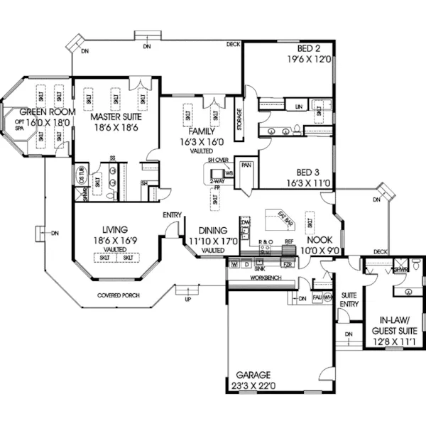 Country House Plan First Floor - Hartle Hill Luxury Ranch Home 085D-0929 - Search House Plans and More