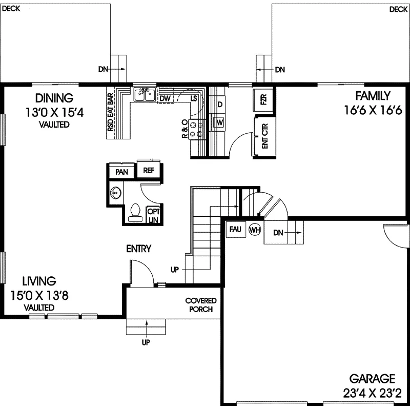 Country House Plan First Floor - Daylan Traditional Home 085D-0931 - Search House Plans and More