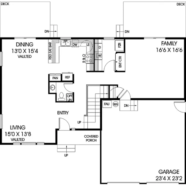 Traditional House Plan First Floor - Daylan Traditional Home 085D-0931 - Search House Plans and More