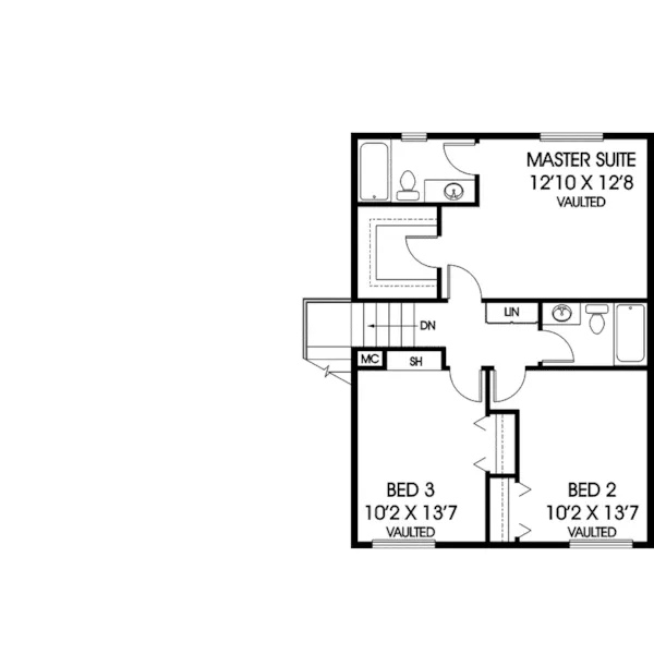 Traditional House Plan Second Floor - Daylan Traditional Home 085D-0931 - Search House Plans and More