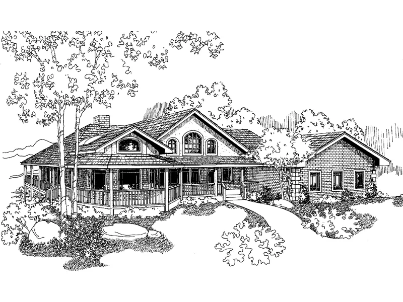 Lake House Plan Front of Home - Schwartz Mill Country Home 085D-0933 - Shop House Plans and More