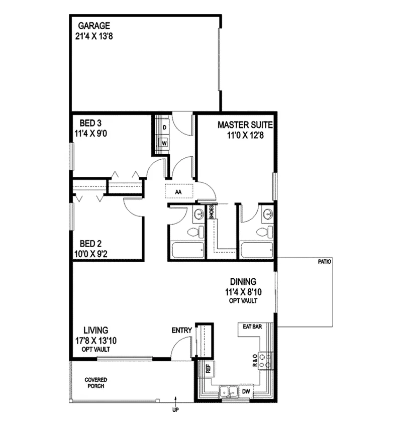 Country House Plan First Floor - Elnora Country Home 085D-0934 - Search House Plans and More
