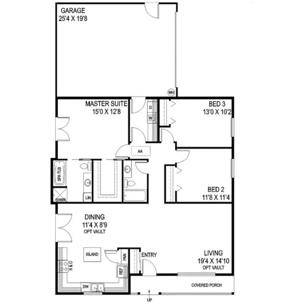 Country House Plan First Floor - Honeygrove Ranch Cottage Home 085D-0935 - Search House Plans and More