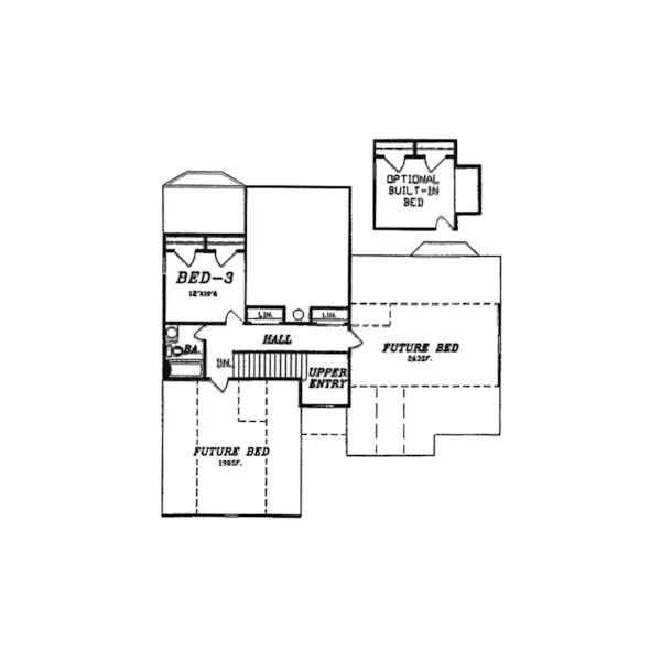 English Cottage House Plan Second Floor - Courtney Terrace Ranch Home 086D-0003 - Search House Plans and More