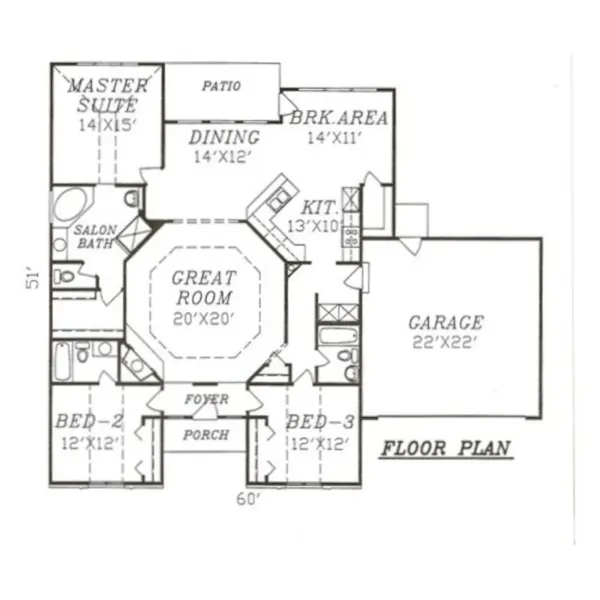 Traditional House Plan First Floor - Conway Hollow Southern Home 086D-0007 - Search House Plans and More