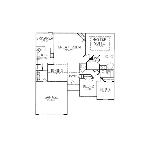 Traditional House Plan First Floor - Gardenia Traditional Home 086D-0009 - Search House Plans and More