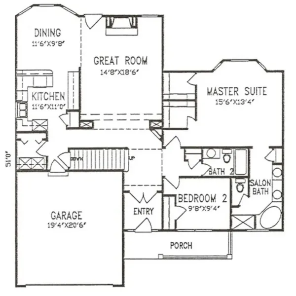 Tudor House Plan First Floor - Camilla Manor Tudor Cottage Home 086D-0014 - Search House Plans and More