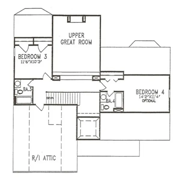 Tudor House Plan Second Floor - Camilla Manor Tudor Cottage Home 086D-0014 - Search House Plans and More