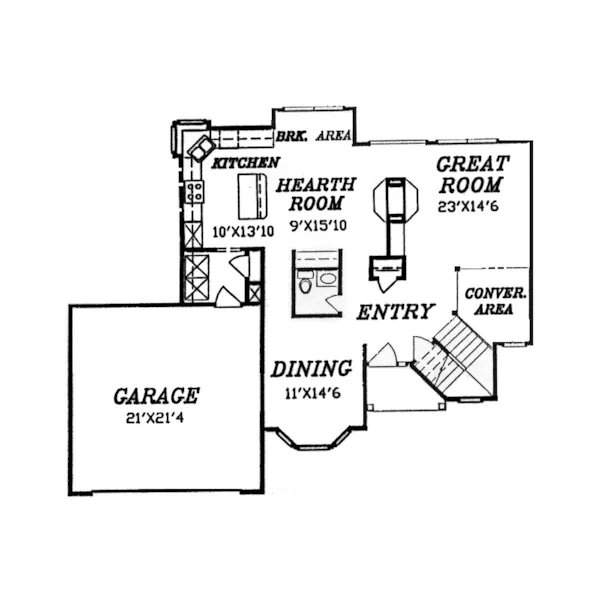 Traditional House Plan First Floor - Mathias Traditional Home 086D-0015 - Shop House Plans and More