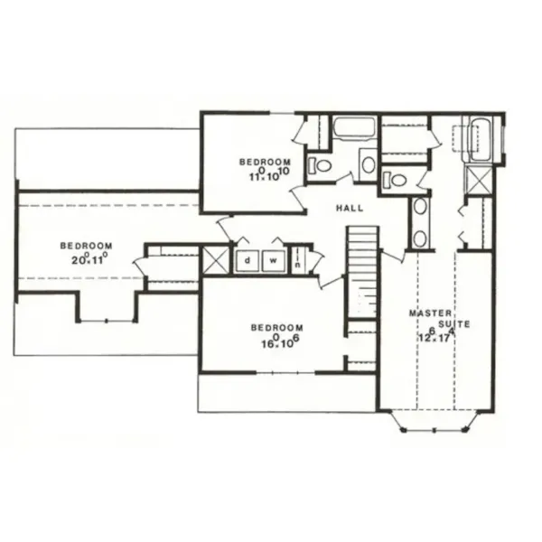 Modern House Plan Second Floor - Arman Traditional Home 086D-0016 - Search House Plans and More