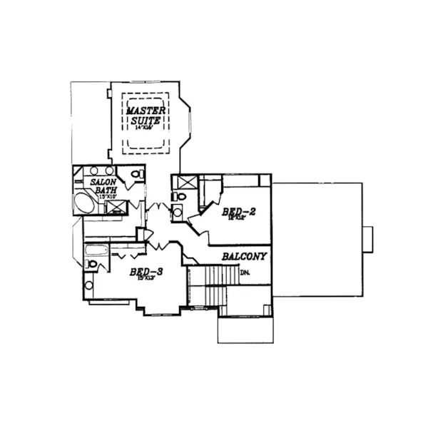 European House Plan Second Floor - Geneva Park Traditional Home 086D-0021 - Search House Plans and More