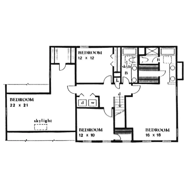 Georgian House Plan Second Floor - Flinstone Trail Farmhouse 086D-0023 - Search House Plans and More