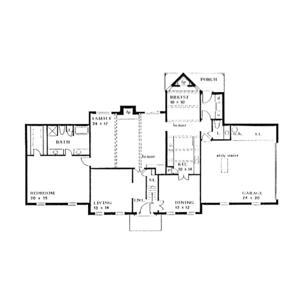 Luxury House Plan First Floor - Sugar Creek Georgian Home 086D-0032 - Shop House Plans and More