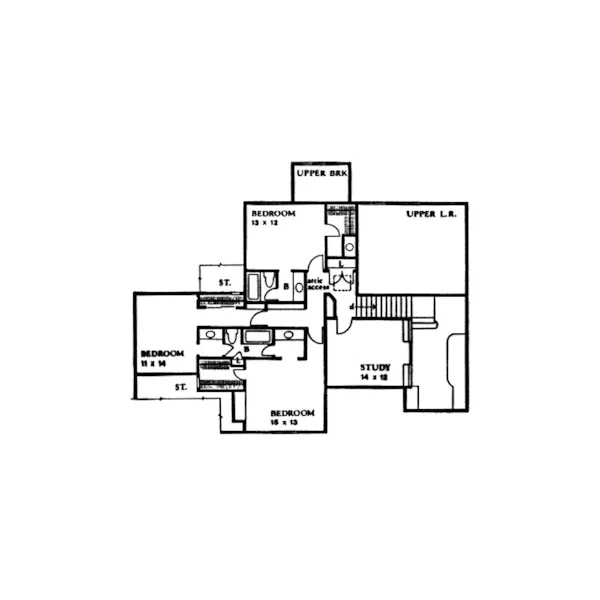 Country House Plan Second Floor - Parc Chateau European Home 086D-0033 - Shop House Plans and More