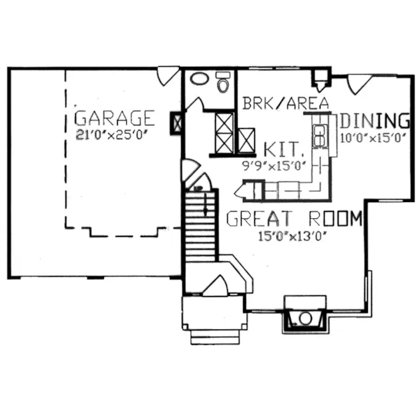 Bungalow House Plan First Floor - Arwick Bungalow Home 086D-0037 - Search House Plans and More