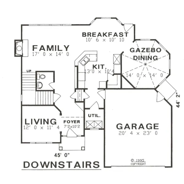 Traditional House Plan First Floor - Arrowtree Traditional Home 086D-0040 - Search House Plans and More