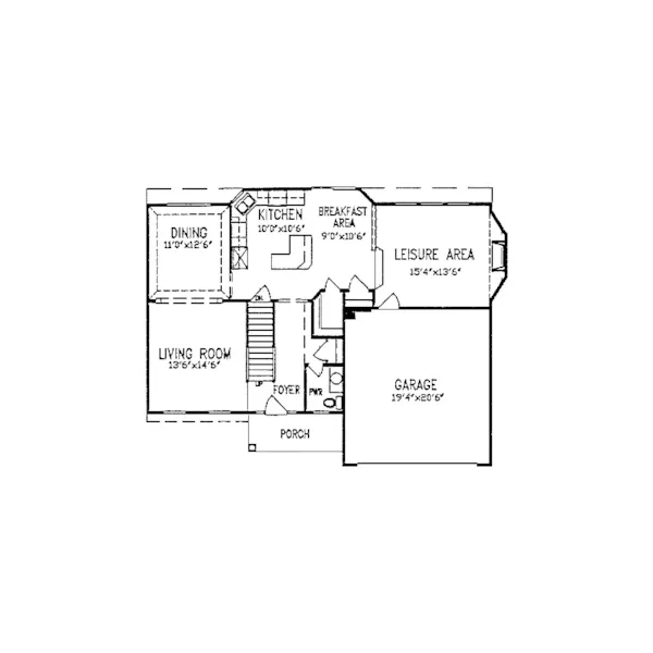 Colonial House Plan First Floor - Cora Belle Country Home 086D-0041 - Search House Plans and More