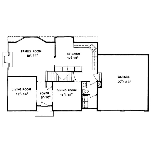 Early American House Plan First Floor - Hedingham Colonial Home 086D-0044 - Search House Plans and More