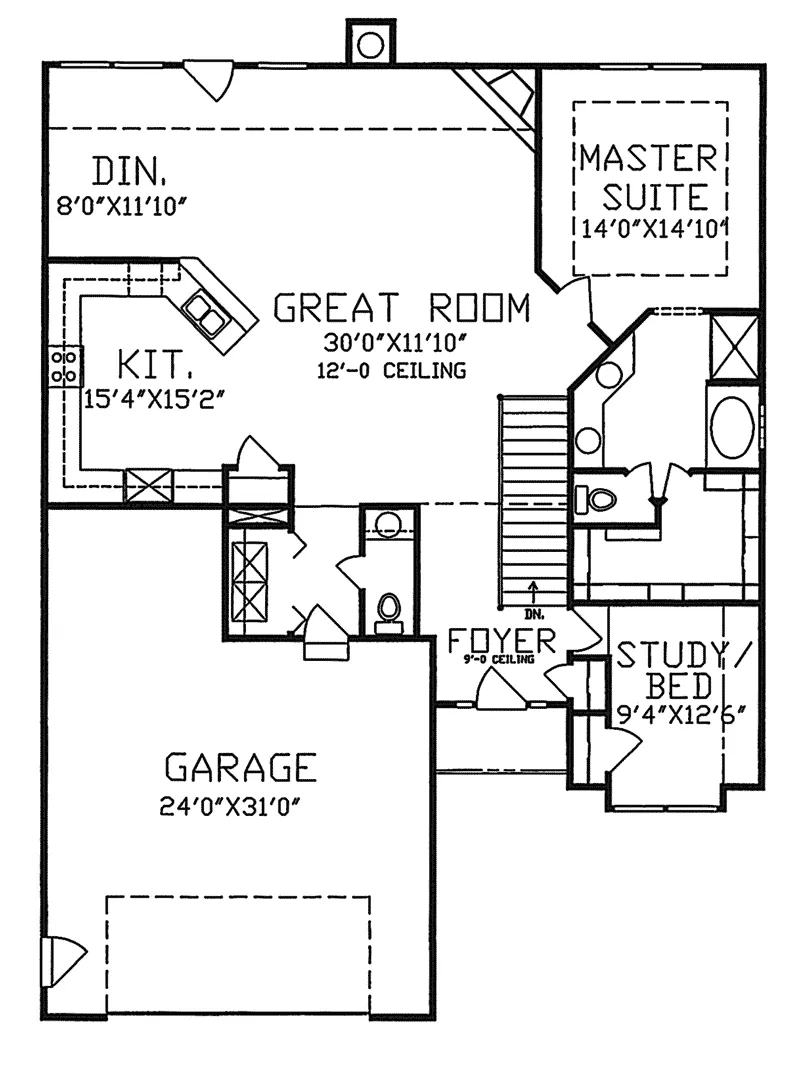 Sunbelt House Plan First Floor - Takara Florida Ranch Home 086D-0051 - Shop House Plans and More