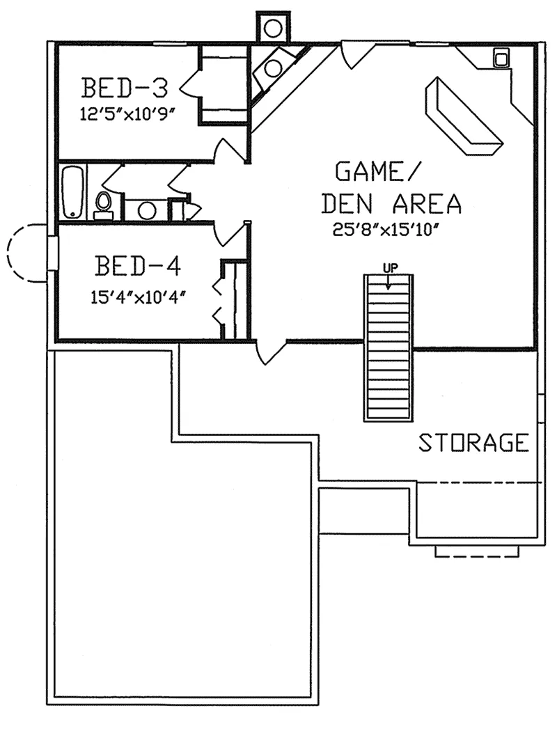 Adobe House Plans & Southwestern Home Design Lower Level Floor - Takara Florida Ranch Home 086D-0051 - Shop House Plans and More