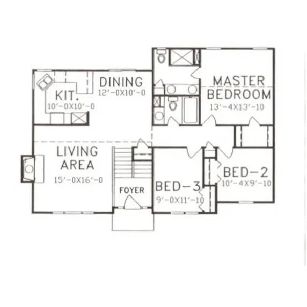 Ranch House Plan First Floor - Pembury Tudor Style Home 086D-0072 - Shop House Plans and More