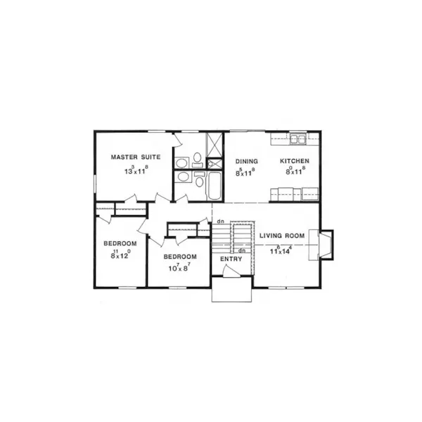 Traditional House Plan First Floor - Pine Echo Split-Level Home 086D-0073 - Shop House Plans and More