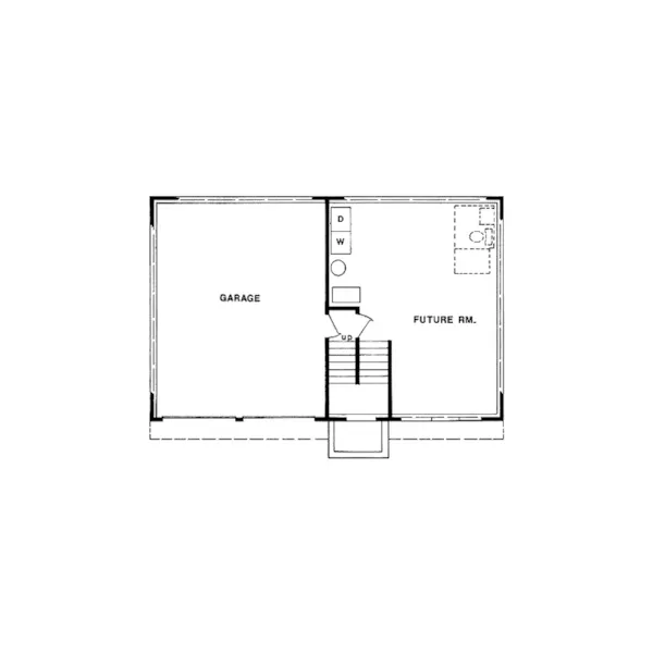 Traditional House Plan Lower Level Floor - Pine Echo Split-Level Home 086D-0073 - Shop House Plans and More