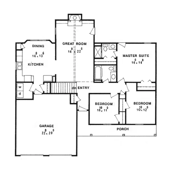 Country House Plan First Floor - Yarnell Ranch Home 086D-0074 - Shop House Plans and More