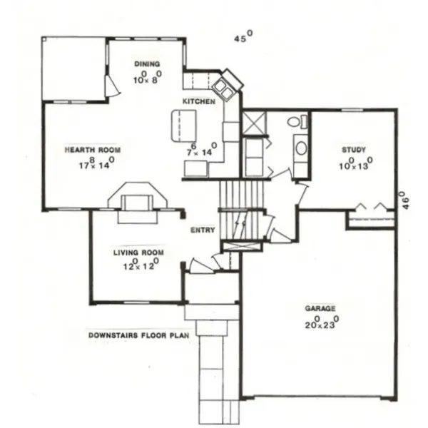 Country House Plan First Floor - Cricket Hollow Colonial Home 086D-0079 - Search House Plans and More