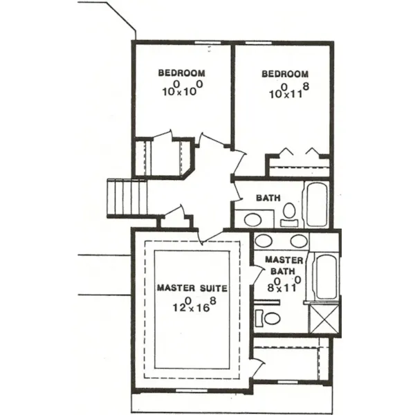 Country House Plan Second Floor - Cricket Hollow Colonial Home 086D-0079 - Search House Plans and More