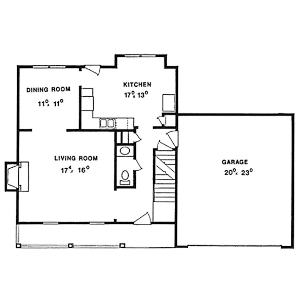 Early American House Plan First Floor - Stoddard Colonial Home 086D-0080 - Shop House Plans and More