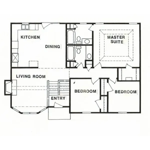 Ranch House Plan First Floor - Edwin Pond Traditional Home 086D-0086 - Search House Plans and More