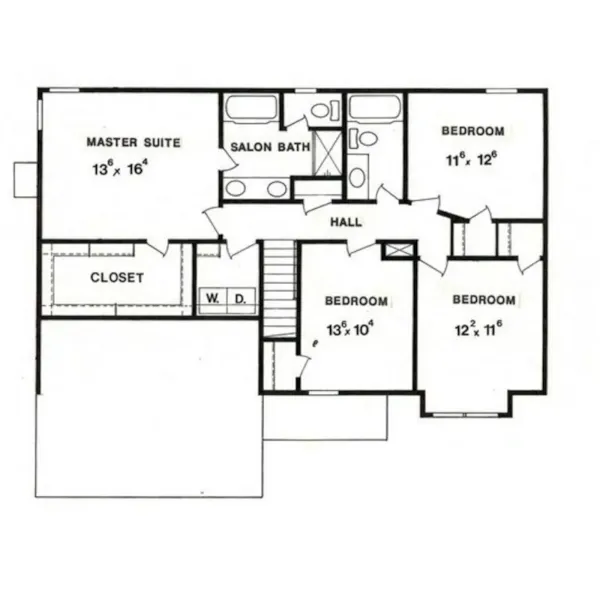 Traditional House Plan Second Floor - Strand Place Country Home 086D-0089 - Shop House Plans and More