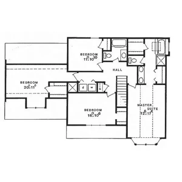 Traditional House Plan Second Floor - Green Acres Country Home 086D-0096 - Search House Plans and More