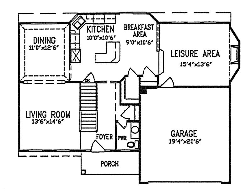 Colonial House Plan First Floor - Leandro Place Traditional Home 086D-0099 - Shop House Plans and More